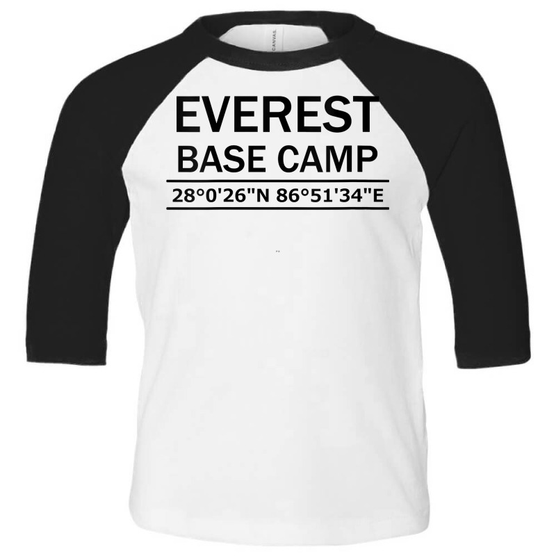 Womens Mt Everest Base Camp Coordinates Tshirt V Neck T Shirt Toddler 3/4 Sleeve Tee by cm-arts | Artistshot