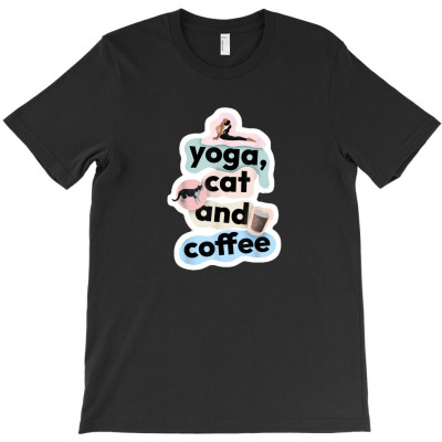 Cat Yoga T-shirt Designed By Andre Fernando