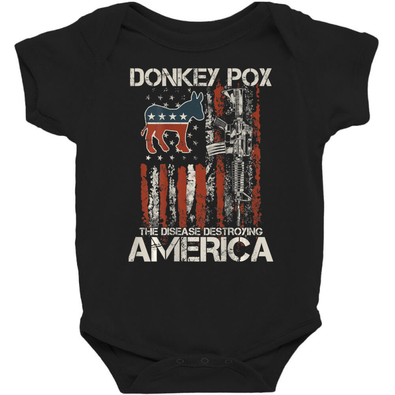 Biden Donkey Pox The Disease Destroying America Back Baby Bodysuit | Artistshot