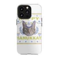 Funny American Wirehair Cat Jewish Holiday Hanukkat Happy T Shirt Iphone 13 Pro Case | Artistshot