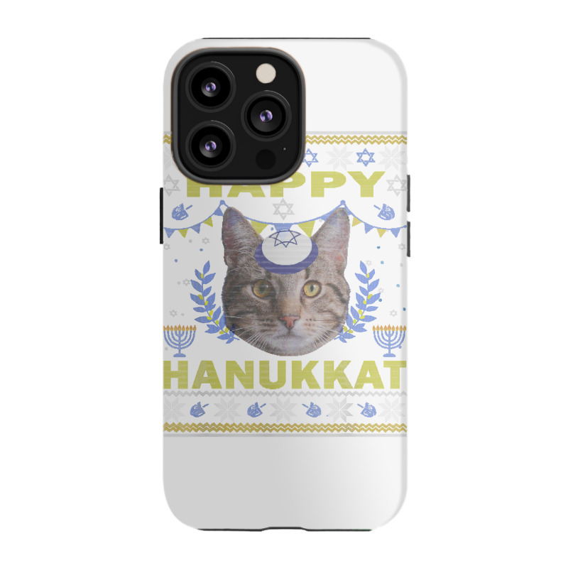 Funny American Wirehair Cat Jewish Holiday Hanukkat Happy T Shirt Iphone 13 Pro Case | Artistshot