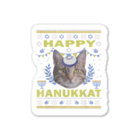 Funny American Wirehair Cat Jewish Holiday Hanukkat Happy T Shirt Sticker | Artistshot