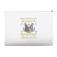 Funny American Wirehair Cat Jewish Holiday Hanukkat Happy T Shirt Accessory Pouches | Artistshot