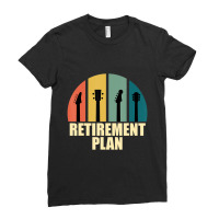 Old Man With Guitar Pensioner Musician Retro Acoustic Guitar Ladies Fitted T-shirt | Artistshot