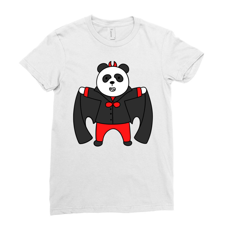 Dracula Panda For Halloween Costume Ladies Fitted T-Shirt by AwesomeGift | Artistshot