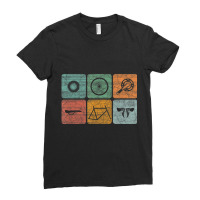 Biking Cycling Vintage Bicycle Parts Cyclist Men Women Ladies Fitted T-shirt | Artistshot