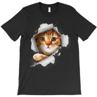 Ca, Orange Cat T Cat Torn Cloth Kitten T-shirt | Artistshot