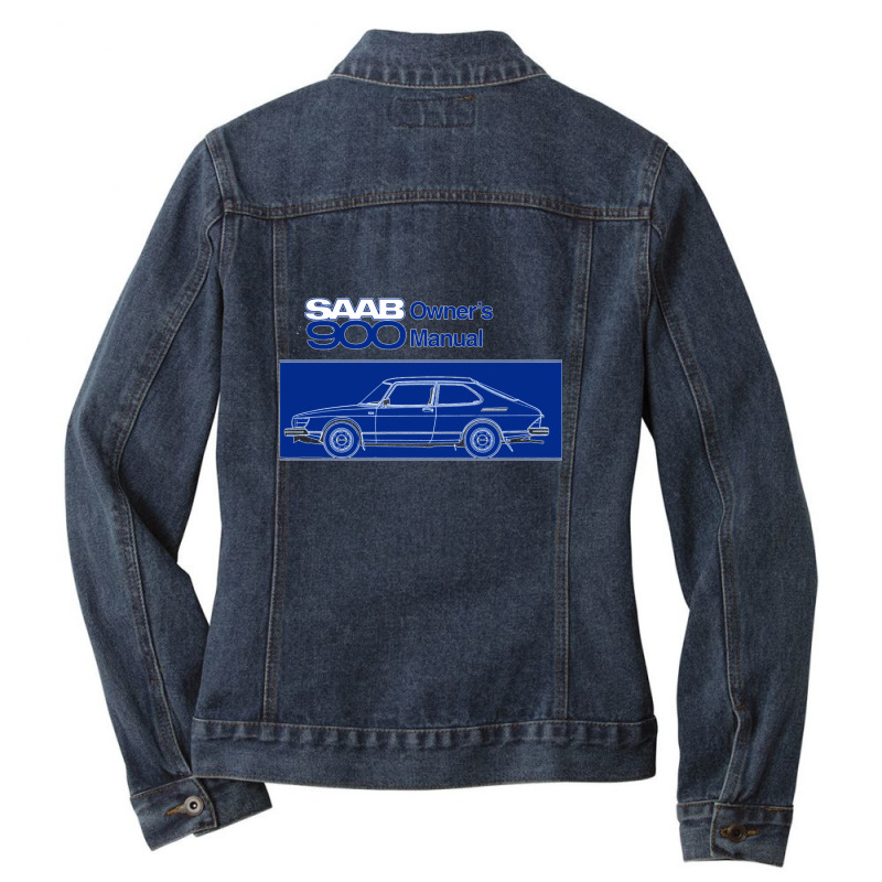 Saab 900 Owner's Manual 1 Ladies Denim Jacket by cm-arts | Artistshot