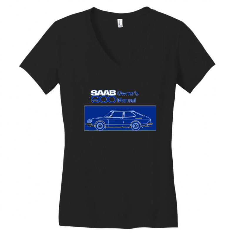 Saab 900 Owner's Manual 1 Women's V-Neck T-Shirt by cm-arts | Artistshot