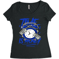 Racer Blue 5s  To Match Time Is Money Shoes 5 Racer Blue Women's Triblend Scoop T-shirt | Artistshot