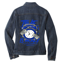 Racer Blue 5s  To Match Time Is Money Shoes 5 Racer Blue Ladies Denim Jacket | Artistshot