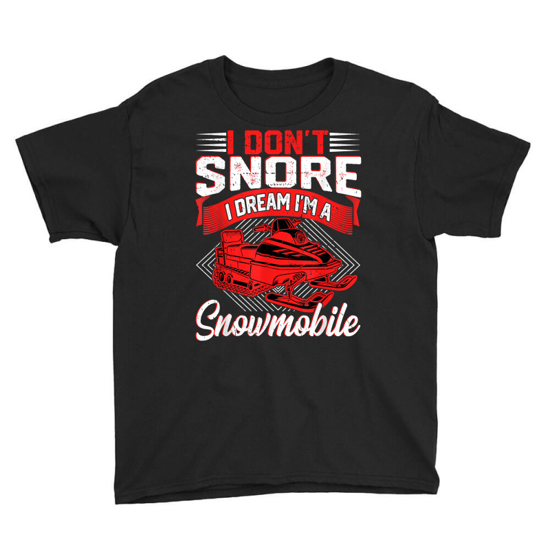 Funny I Don't Snore I Dream I'm A Snowmobile Motor Snow Sled T Shirt Youth Tee | Artistshot