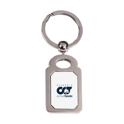 Alphatauri F1 Team Silver Rectangle Keychain Designed By Hannah