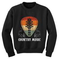 Vintage Country Music Lovers Acoustic Guitar Pick Guitarist Youth Sweatshirt | Artistshot