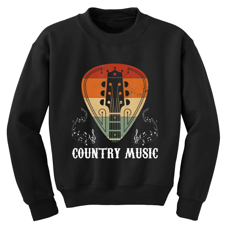 Vintage Country Music Lovers Acoustic Guitar Pick Guitarist Youth Sweatshirt by cm-arts | Artistshot