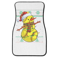 Funny Snowman Softball Christmas Ball Ugly Sweater Front Car Mat | Artistshot