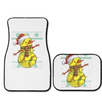 Funny Snowman Softball Christmas Ball Ugly Sweater Full Set Car Mats | Artistshot