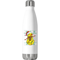 Funny Snowman Softball Christmas Ball Ugly Sweater Stainless Steel Water Bottle | Artistshot