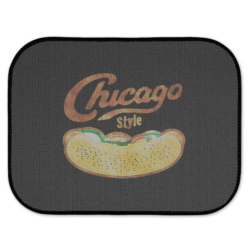 Chicago Style Hot Dog Distressed Rear Car Mat | Artistshot