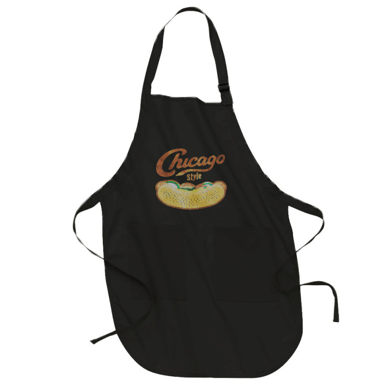 Chicago Style Hot Dog Distressed Full-length Apron | Artistshot