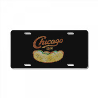 Chicago Style Hot Dog Distressed License Plate | Artistshot