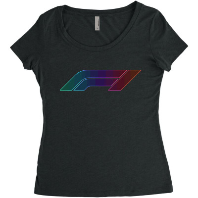 F1 Logo Glow Women's Triblend Scoop T-shirt Designed By Hannah
