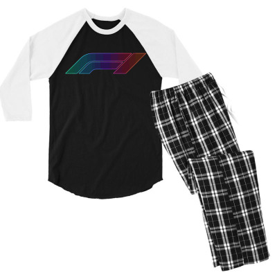 F1 Logo Glow Men's 3/4 Sleeve Pajama Set Designed By Hannah