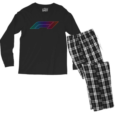 F1 Logo Glow Men's Long Sleeve Pajama Set Designed By Hannah