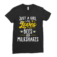 Just A Girl Who Loves Bees And Milkshakes Gift Women Ladies Fitted T-shirt | Artistshot