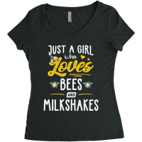 Just A Girl Who Loves Bees And Milkshakes Gift Women Women's Triblend Scoop T-shirt | Artistshot