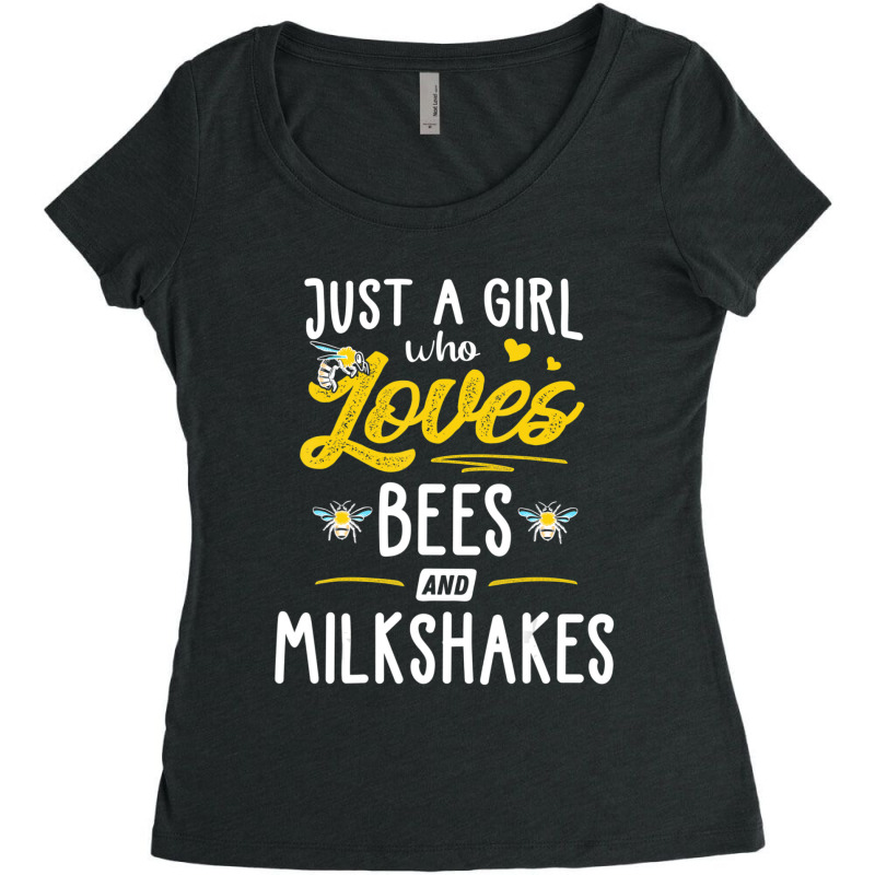 Just A Girl Who Loves Bees And Milkshakes Gift Women Women's Triblend Scoop T-shirt by thangdinhsinhelf | Artistshot