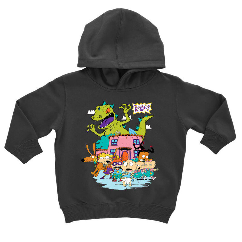 Rugrats Running Away From Reptar Toddler Hoodie by cm-arts | Artistshot