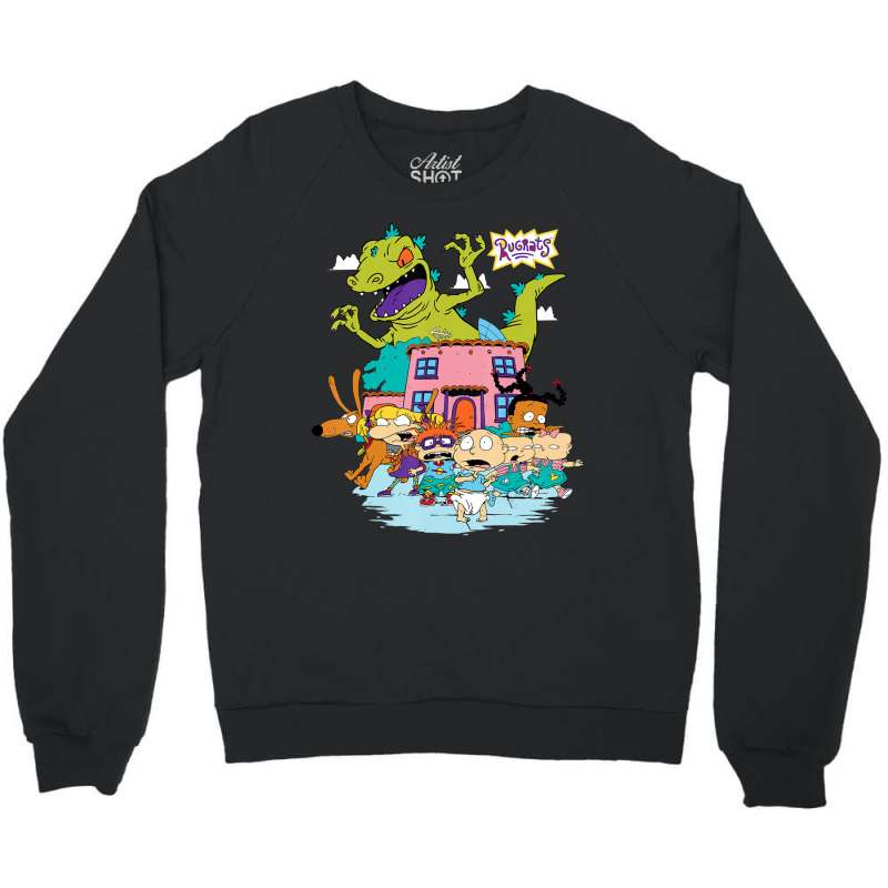 Rugrats Running Away From Reptar Crewneck Sweatshirt by cm-arts | Artistshot