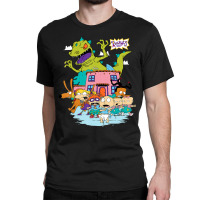 Rugrats Running Away From Reptar Classic T-shirt | Artistshot