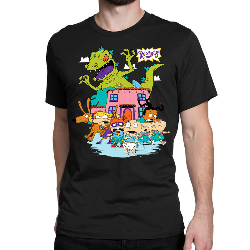 Rugrats Running Away From Reptar Classic T-shirt by cm-arts | Artistshot