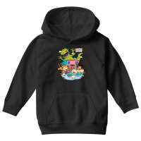 Rugrats Running Away From Reptar Youth Hoodie | Artistshot