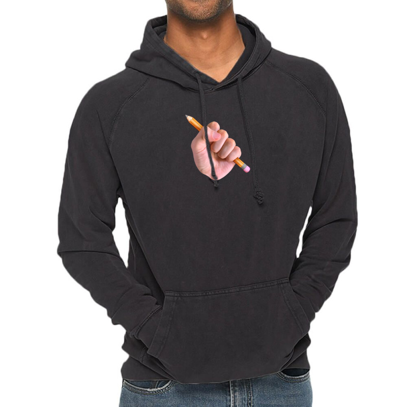 Realism X Cartoon Mashup Fist Holding Pencil Vintage Hoodie by cm-arts | Artistshot