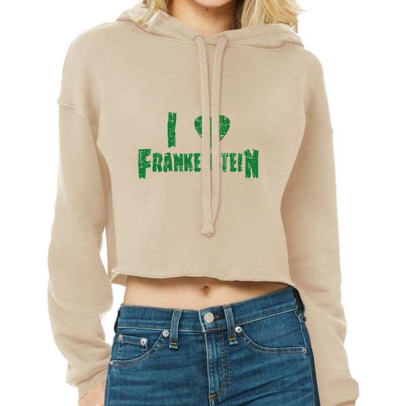 I Heart Frankenstein   Universal Monsters Cropped Hoodie by bazgrafton | Artistshot