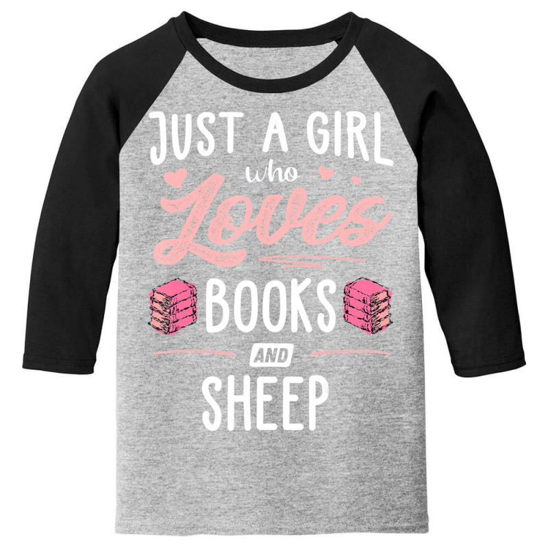 Just A Girl Who Loves Books And Sheep Gift Women Youth 3/4 Sleeve by thangdinhsinhelf | Artistshot