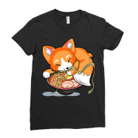 Ramen Noodles Fox Lover Kawaii Japanese Anime Ladies Fitted T-shirt | Artistshot