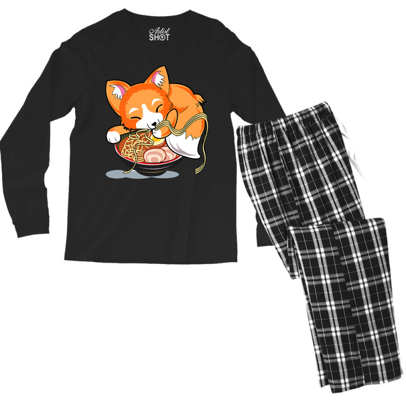 Ramen Noodles Fox Lover Kawaii Japanese Anime Men's Long Sleeve Pajama Set by home12 | Artistshot