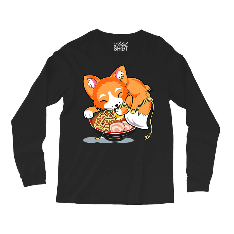 Ramen Noodles Fox Lover Kawaii Japanese Anime Long Sleeve Shirts by home12 | Artistshot