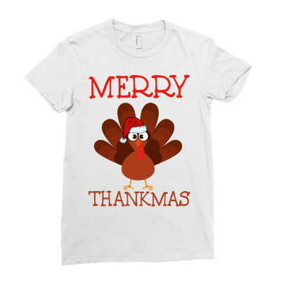 Merry Thankmas Ladies Fitted T-shirt Designed By Badaudesign
