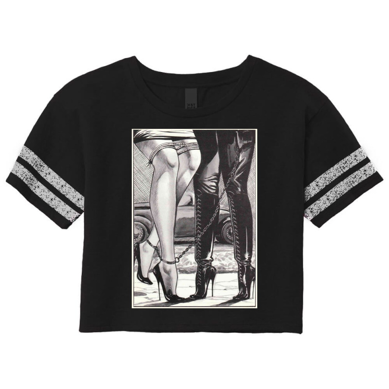 Hot Lesbian Rope Bondage Lovers Lesbian High Heel Dominatrix Pullover Scorecard Crop Tee by cm-arts | Artistshot