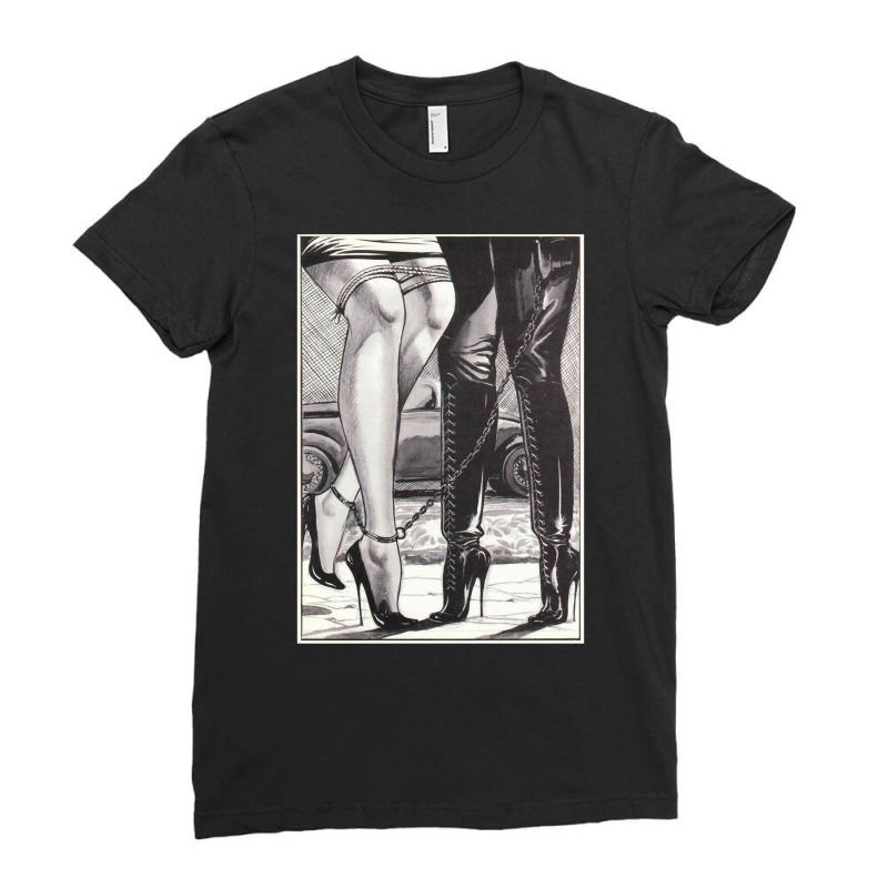 Hot Lesbian Rope Bondage Lovers Lesbian High Heel Dominatrix Sweatshir Ladies Fitted T-Shirt by cm-arts | Artistshot