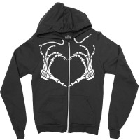 Skeleton Hand Heart Sign Bones Costume Funny Halloween Gift Tank Top Zipper Hoodie | Artistshot