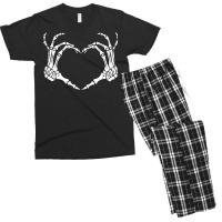 Skeleton Hand Heart Sign Bones Costume Funny Halloween Gift Tank Top Men's T-shirt Pajama Set | Artistshot