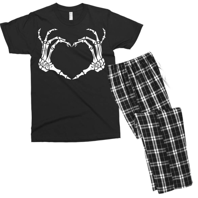 Skeleton Hand Heart Sign Bones Costume Funny Halloween Gift Tank Top Men's T-shirt Pajama Set | Artistshot