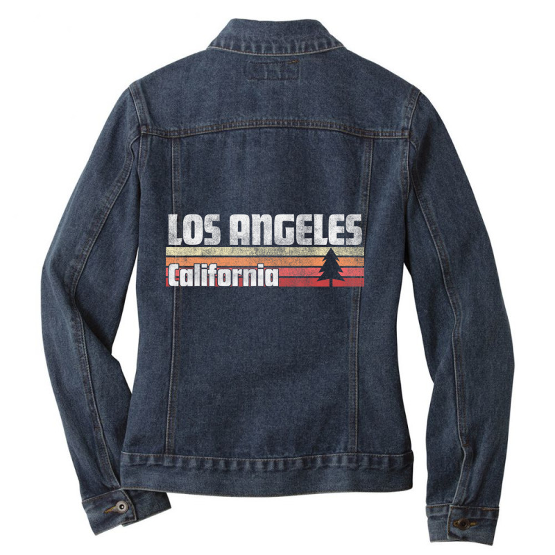 Los Angeles California Retro Style Vintage 70s 80s 90s Ladies Denim Jacket by cm-arts | Artistshot