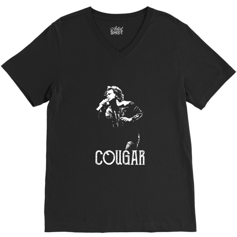 Cougar - The White Stencil-2 1 V-Neck Tee by cm-arts | Artistshot